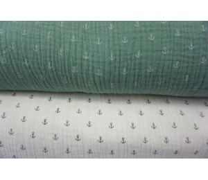 Double Gauze Musselin Anker dunkelmint